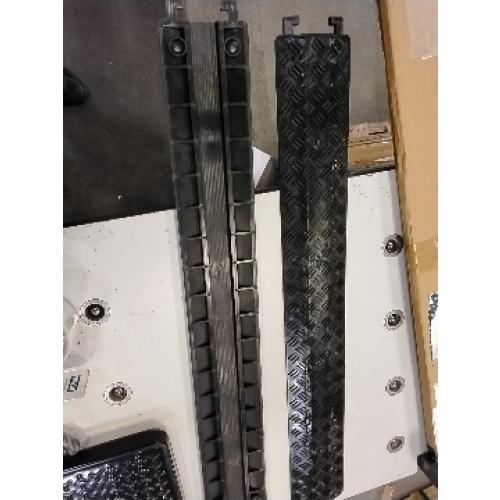 Small 1 Piece - Floor Cord Cover Cord Protector Drop Over Drop Trak Cable Ramp for Office Warehouse - Black