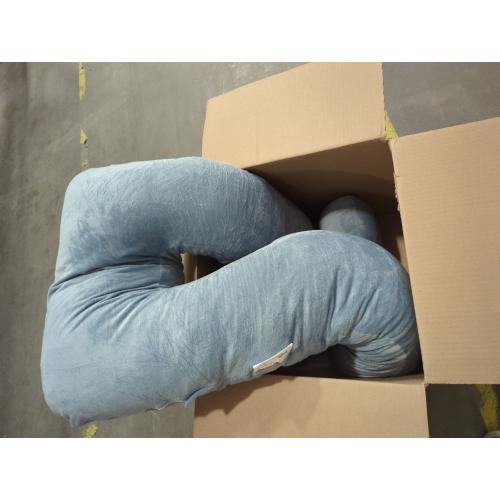 Blue 63x28 Chilling Home Pregnancy Pillows for Sleeping, U Shaped Body Pillow 63 inch Pregnant Pillow for Sleeping Full Body Pillow, Pregnancy Must Haves Maternity Pillows Velvet Cover
