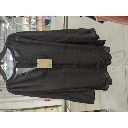 Size XL NYDJ Women's Plus Size Three-Quarter Sleeve Pintuck Blouse | Classic Lightweight Top, Black