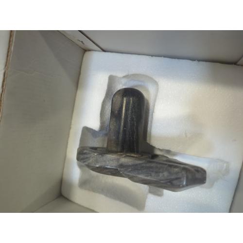 Black Marble Stone Shiva Lingam Shiv Ling Idol Murti Statue (4.25 Inches)