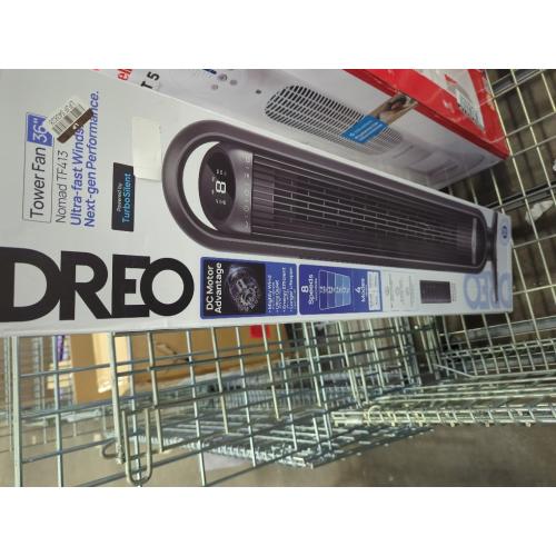 Dreo Tower Fan for Bedroom, 25ft/s Velocity Quiet Floor Fan, 90° Oscillating Fans for Indoors with 4 Speeds, 4 Modes, 8H Timer, Standing Fans, Bladeless Fan, Black, Nomad One (DR-HTF007)