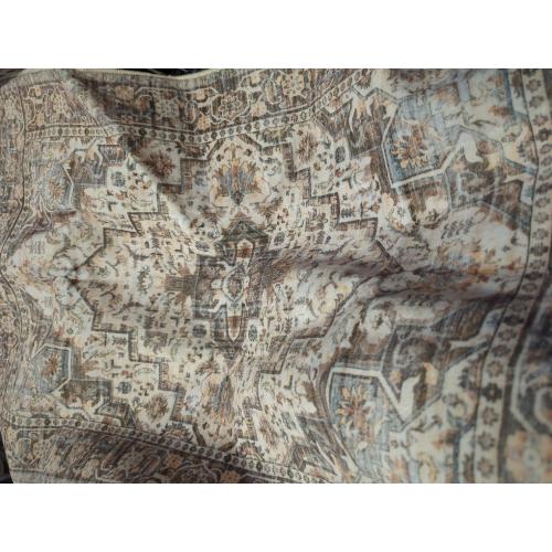 Madane Washable Area Rug 2x3, Small Entryway Rug Non-Slip Vintage Door Mat Indoor Entrance, Low Pile Floor Carpet for Inside Front Door Bedroom Kitchen Entry Laundry (2'x3', Turmeric/Grey)