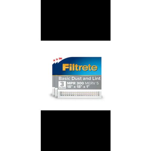 Filtrete 18x18x1  300 Filtration level dust and lint last up to 3 months