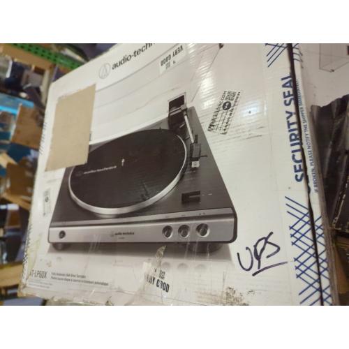 Audio-Technica AT-LP60X-GM Fully Automatic Belt-Drive Stereo Turntable, Gunmetal/Black, Hi-Fidelity, Plays 33-1/3 and 45 RPM Vinyl Records, Dust Cover, Anti-Resonance, Die-Cast Aluminum Platter