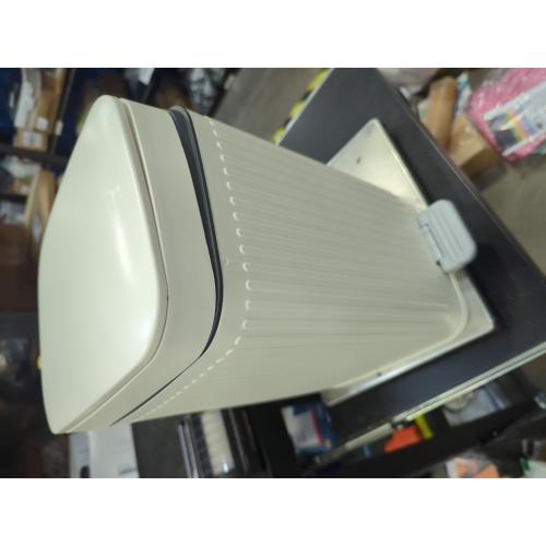 Small Bathroom Trash Can with Lid Slim Soft Close Garbage Can Step Wastebasket Container Trash Bin for Office Bedroom Kitchen Living Room (1.9 Gallon Cream)