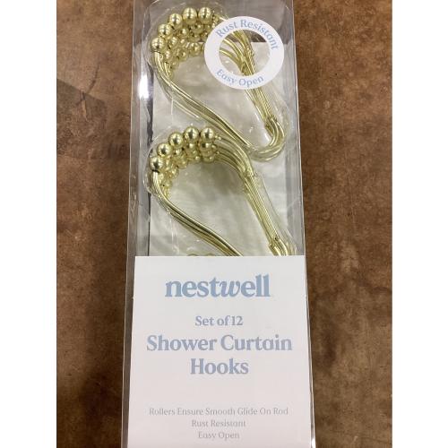 Nestwell Spring Roller Shower Curtain Hooks in Gold (Set of 12)