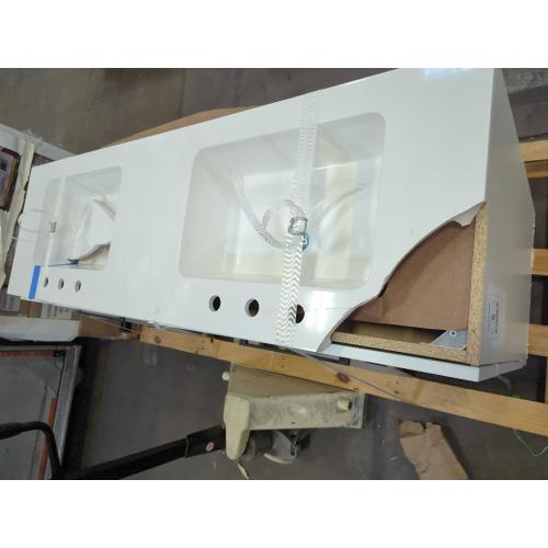 DMG Style Selections Potter 60-in True White Double Sink Bathroom Vanity with White Cultured Marble Top