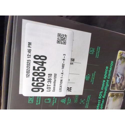 Wired Outdoor Wi-Fi Floodlight v2 Home Security Camera with 2K Video, Color Night Vision, Motion Activated LEDs - Black