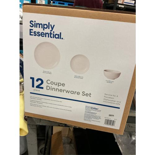 Simply Essential Coupe 12-Piece Dinnerware Set in White