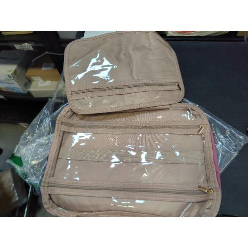 Pink HOTOR Travel Toiletry Bag w/Hanging Hook - Spacious Toiletry Bag Essentials for Women & Men, Makeup Bag/Big Comparment, Waterproof for Travel Accessories, Rosewood-Pink