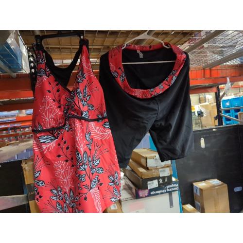 Size 20W Yonique Women Two Piece Tankini Swimsuits with Shorts Athletic Bathing Suit with Swim Shorts Racerback Swimwear