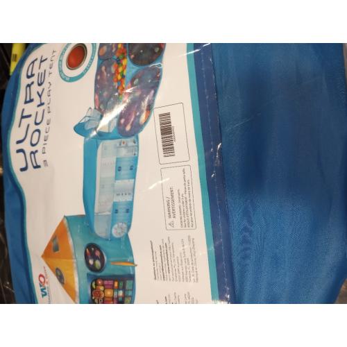 W&O Rocket Ship Play Tent with Tunnel, Ball Pit and Blast Off Button - Inspire Creative Play for Kids - Perfect for Indoor & Outdoor Adventures