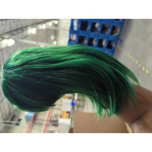 FRCOLOR 1Set Vibrant Green Short Wig with Scarf for Cosplay Wig for Birthday Parties Halloween and Performances Adorable Short Hair Design with Meticulous Craftsmanship
