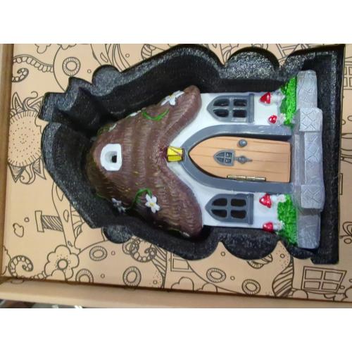 WILD PIXY Fairy Garden House - Glow in The Dark Fairy Cottage with Opening Door and Solar LED Light, Beautiful Miniature Garden Decoration for Indoor or Outdoor Fairy Gardens - 7.1 Fairy House