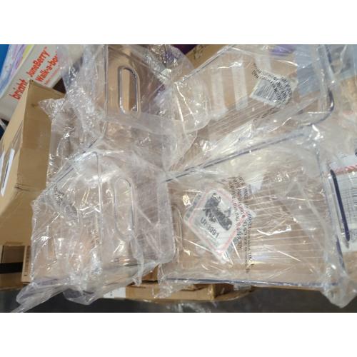 Plastic Food Storage 4 Pack Clear Container Bin with Handles for Organizing Kitchen, Pantry, Fridge, Freezer, Pantry,Bathroom.