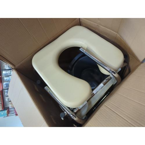 Tan Medline Drop Arm Commode with Padded Seat and Backrest, Durable Toilet Chair for Adults and Seniors, Removable Pail, Splash Guard, Drop Down Arms for Easy Transfer, 350 lb. Weight Capacity, Tan