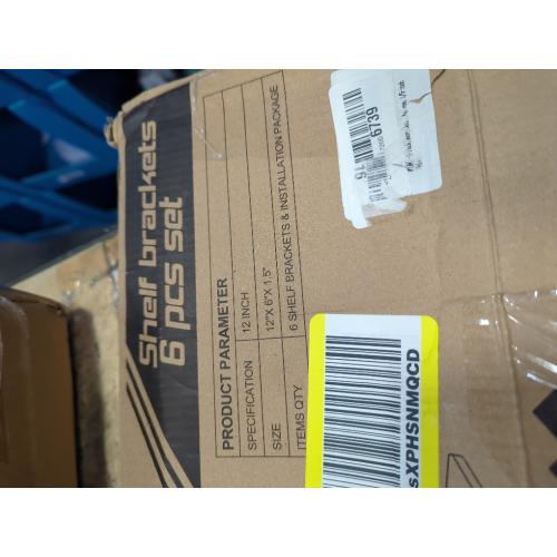 BATODA Pack 6 - 8''L Heavy Duty Shelf Brackets - L Shelf Brackets Black - Hook Brackets for Floating Shelves - Wall Mounted Support for DIY Open Shelving – Shelving Mounting Hardware Included