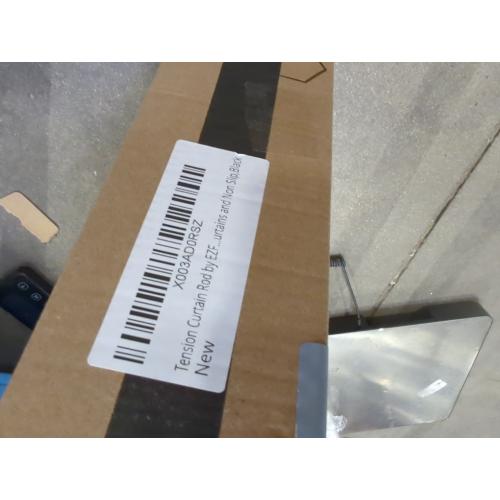 Tension Curtain Rod by EZFurni,42-123 Inches,Heavy Duty Tension Rods for Windows,No Drilling Adjustable Curtain Rod for Patio,Hold Up Blackout Curtains and Non Slip,Black