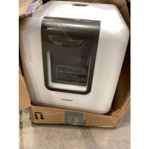 COMFEE' Countertop Dishwasher, Portable Dishwasher with 6L Built-in Water Tank, Mini Dishwasher with More Space Inside, 7 Programs, UV Hygiene& Auto Door Open, for Apartments, Dorms& RVs, White