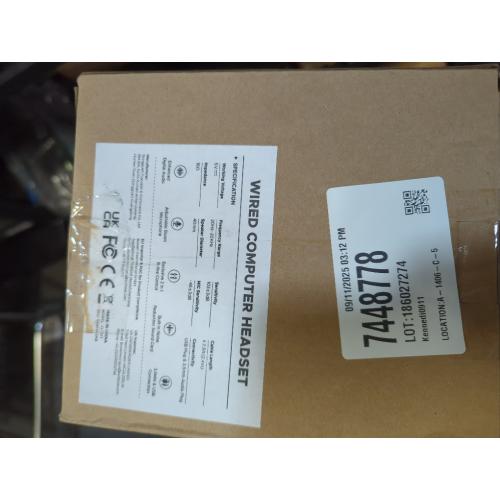 BLACK USB Headset with Microphone for PC, Wired Headphones with Noise Cancelling Mic, Computer Headset with in-line Controls, 3.5mm & USB Plug for Zoom, Skype, Call Center, Office Use, Black