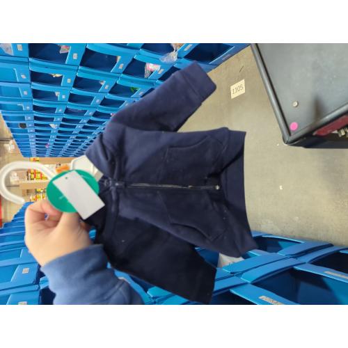 Mighty Goods Newborn Zip-up Hoodie in Navy Peacoat