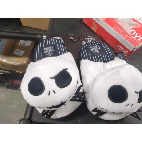Size M 7-8 Color Black Disney Men's Nightmare Before Christmas Slippers - Jack Skellington