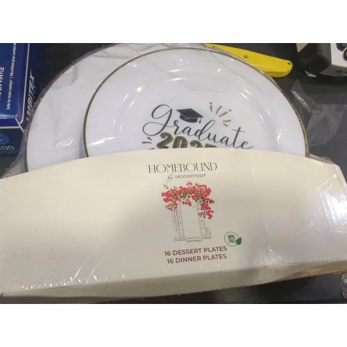 set of 32 graduation 2025 dinner and dessert plates