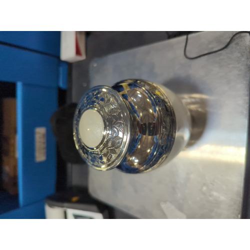 Small White and Silver Cremation Urn