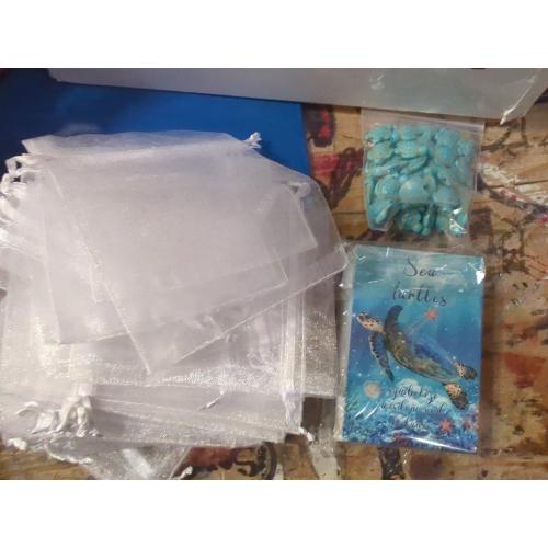 135 Pcs Sea Turtle Story Gifts Mini Keepsake Appreciation Notecards Set Turtle Story Wallet Sized Cards Employee Gifts Drawstring Bags and Starfish Charms for Teacher Women Men