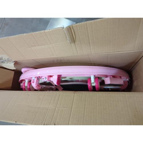 Pink Baby Walker Foldable with 9 Adjustable Heights, Baby Walker with Wheels Portable, Infant Toddler Walker for Baby Boy Girls 6-18 Months (Pink)