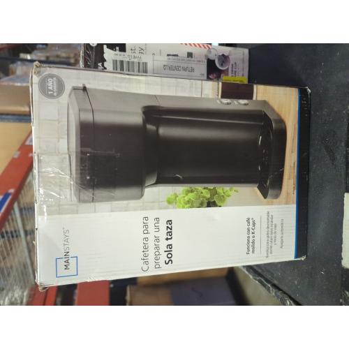 Compact Single Serve Dual Brew Coffee Maker - Compatible with Ground Coffee or K-Cups Pods | Adjustable Cup Size | Home & Office Coffee Brewer