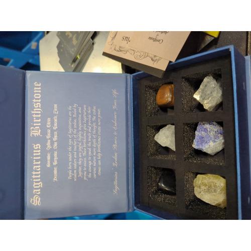 Faivykyd Sagittarius Birthday Crystals Gifts - 6 Sagittarius Zodiac Healing Stones w/ 50 Miracle Mantras Affirmation Cards, Spiritual Gifts for Positive Energy, Self-Care, Love & Wealth