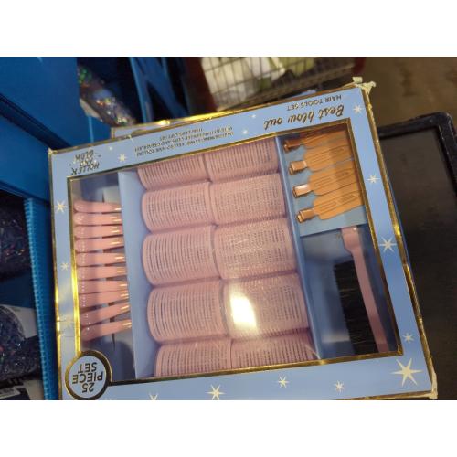 2pack.....Holler & Glow Best Blow Out Tools Set, Limited Edition, Velcro Rollers For Hair, For Lift & Volume, No Crease Hair Clips, Easy To Use Blowout For Curls, No Damage, All Hair, 25 Piece Gift Set
