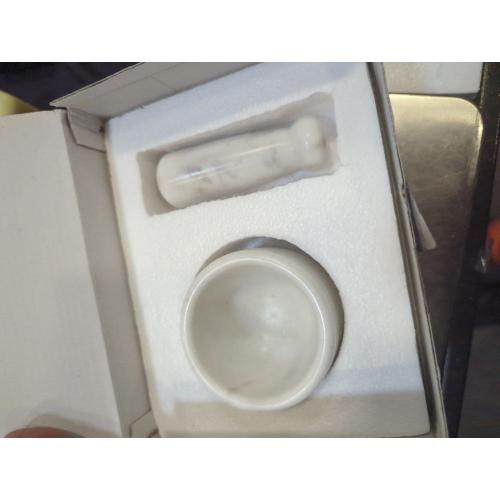 3 Small Natural Stone Mortar and Pestle Set as Spice, Medicine Grinder Masher - kharad, Khallad, Okhli and Musal (White)