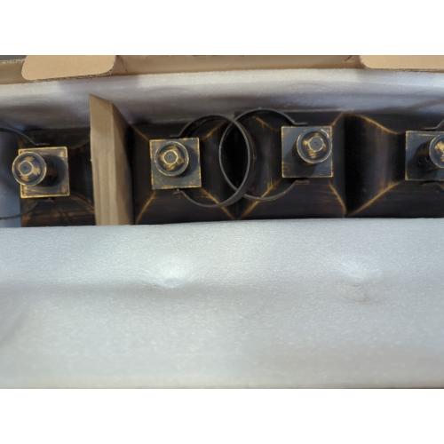 ZKEE Vintage Style Decorative Lanterns, Flame Effect LED - Golden Brushed Black, Timer (Set of 4)