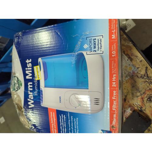 Vicks Warm Mist Humidifier - Air Humidifier for Bedroom, Home & Large Room, Baby, Kids and Adults Soothing Steam Vaporizer for Cough, Congestion, Allergies & Dry Air, VapoSteam Compatible