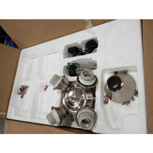 Harbor Breeze Notus 52-in Brushed Nickel with Driftwood/Sienna Blades LED Indoor Ceiling Fan with Light (5-Blade)