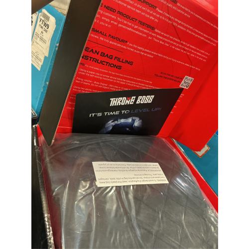 Throne Boss Gaming Bean Bag Chair for Adults with High Back – Large Floor Gaming Chair, Easy to Clean Oxford 420D Fabric, Large Side Pockets, Headphone Hanger – COVER ONLY Add 350 Liters Beans (Black)