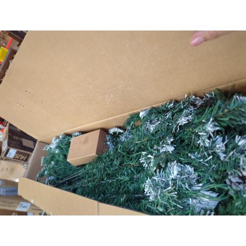 HOLLO STAR 7.5 ft Prelit Christmas Tree with 379 LED Lights, App Control, Artificial Christmas Tree, Multi-Color RGBW Lights, 1476 Flocked Frosted Tips, 86 Pine Cones, Metal Base, for Home, Party