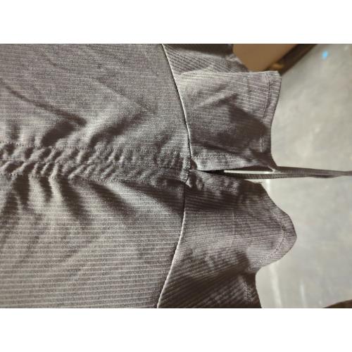 Size Large Capella USA Ribbed Drawstring Front Long Sleeve Peplum Top