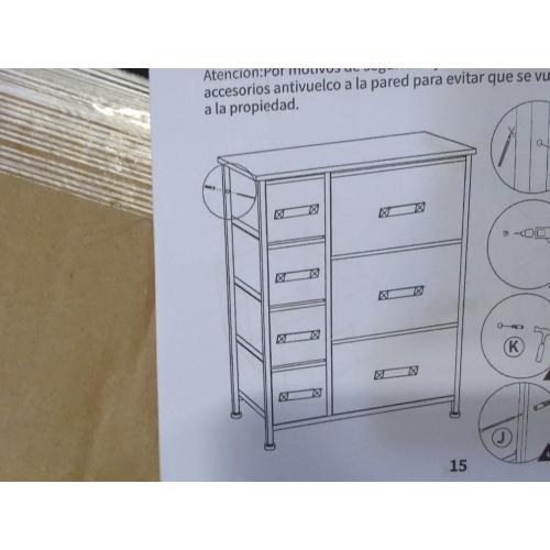 White and Gray 7 Drawer Storage