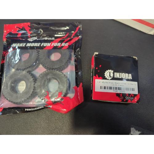 INJORA 1.9 XHX Pin Tires - S5 122 * 36mm Wheel Tires for SCX10 TRX4 1/10 RC Crawler Car Upgrade