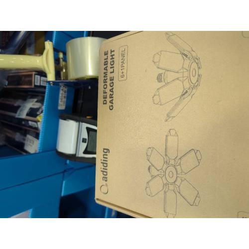 Black Adiding LED Garage Ceiling Light, 2 Pack 40000Lm Bright Screw into E26 E27 Socket LED Basement Lighting, 6 1 Deformable Panels, Daylight 6500K for Pole Barn Workshop Attic Porch Storage Room Low Bay