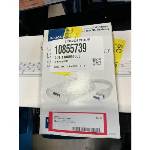 Insignia- USB 3.0 to DisplayPort Adapter - White NEW