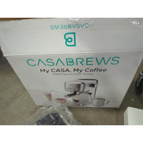 CASABREWS 3700 Essential Espresso Machine 20 Bar, Stainless Steel Cappuccino & Latte Machine with Steam Frother for Home, 43.9oz Water Tank, Silver