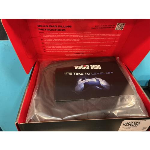 Throne Boss Gaming Bean Bag Chair for Adults with High Back – Large Floor Gaming Chair, Easy to Clean Oxford 420D Fabric, Large Side Pockets, Headphone Hanger – COVER ONLY Add 350 Liters Beans (Black)