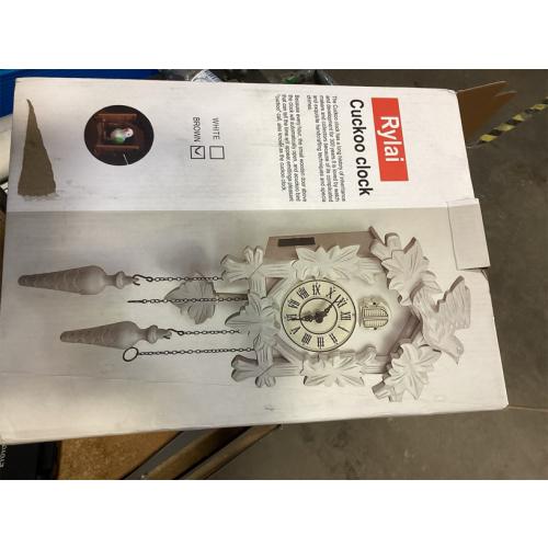 Rylai Cuckoo Clock Large Wooden Wall Clock Handcrafted 13x9.5 Inch (BROWN)