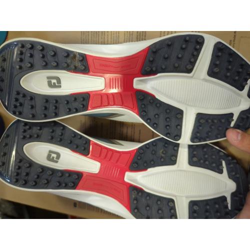 FootJoy, White with Gray and Red patterns, Men's 11 FJ Fuel Golf Shoe