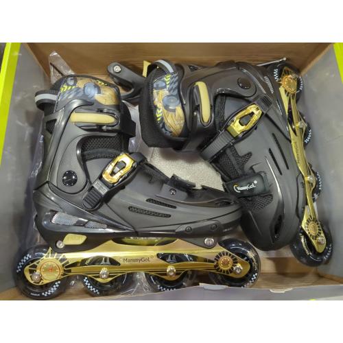 MammyGol Inline Skates for Boys and Girls Youth, 4 Size Adjustable Roller Skates with PU Flashing Wheels, Aggressive Inline Skates High Performance for Kids Age 6-12
