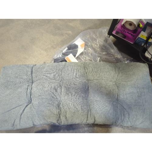 Tufted Bench Cushion, Chenille Fabric, Wicker Loveseat Cushion , Suitable for Piano Bench/Indoor Furniture/Swing (Gray)